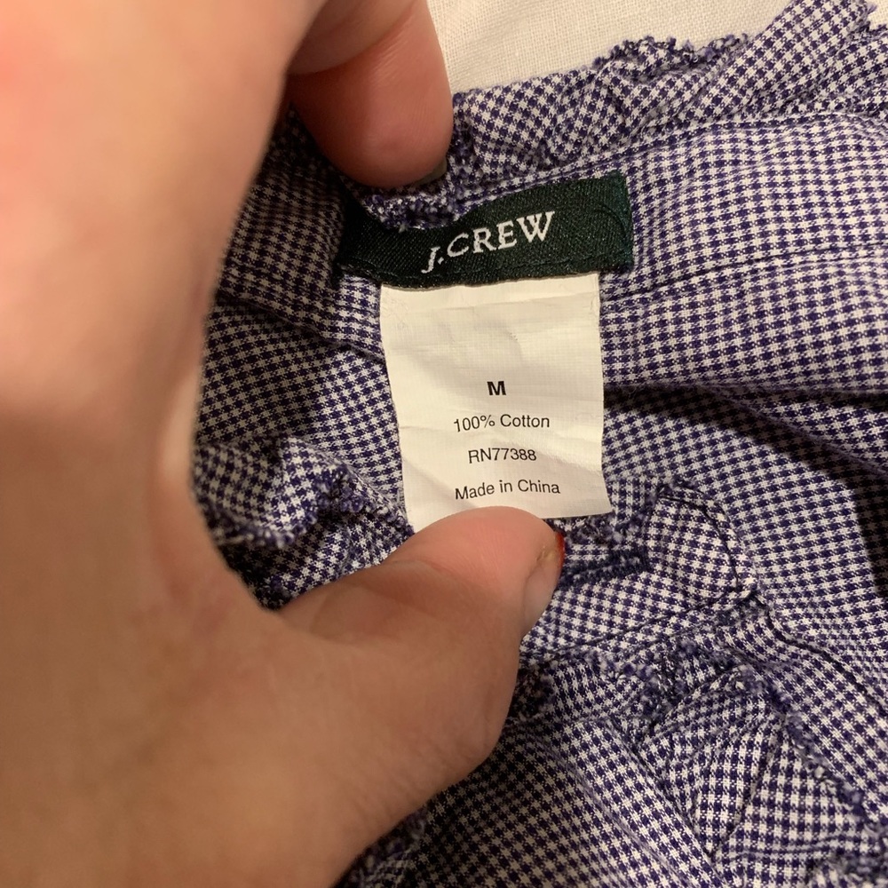 J. Crew Gingham Ruffle Front Button Down - image 4